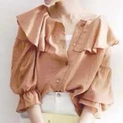 【CLASSICAL ELF】前後2WAYラッフルフリルビッグカラーブラウス