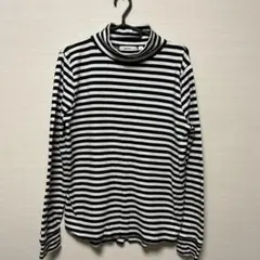 ニコアンド タートルネックカットソー　ボーダー