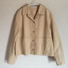 美品　ユニクロ　ジャージーリラックスジャケット　M ベージュ