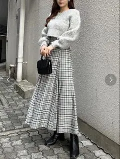 0436 dazzlin ダズリン チェック コルセットフレアスカート S