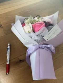 ソープフラワー 花束 ピンク パープル