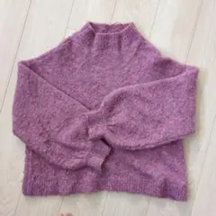 ピンク系 ハイネックセーター F