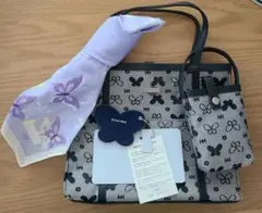 森英恵　HANAE MORI トートバッグハンカチ　小物ケース・ミラー付　シニア