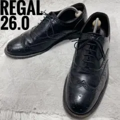 リーガル ウインクチップ ビジネスシューズ リアルレザー ブラック メンズ