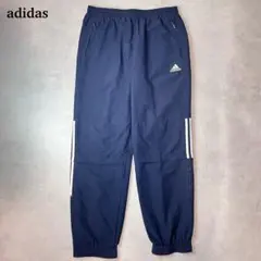 00s adidas バギートラックパンツ 3ライン 刺繍ロゴ ネイビー 2XO