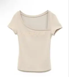 ANDMARY Mary embroidery tops pink beige - メルカリ