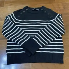 ZARA 黒と白のストライプ セーター S