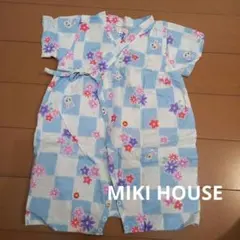 MIKI HOUSE みきはうす 水色 花柄 甚平