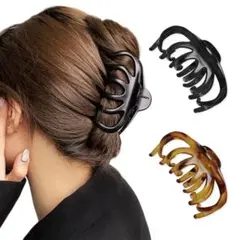 バンスクリップ 2色セット ヘアクリップ ヘアアクセサリー 髪留め レディース