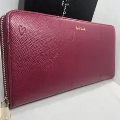 ✨極美品✨ポールスミス スミシーハート ラウンドファスナー 長財布 マゼンダ