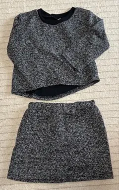 ブラック系 ツイード風 セットアップ