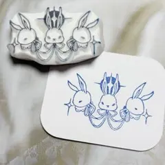 うさぎ 星 消しゴムはんこ 174