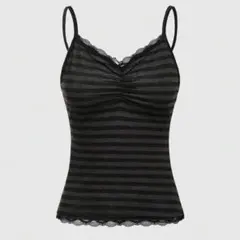 shein グレー 黒 キャミソール タンクトップ シズニルック 韓国 y2k