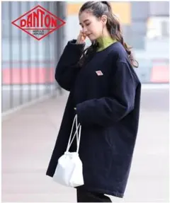 美品DANTON × Ray BEAMS別注 モッサ ノーカラーダウンコート