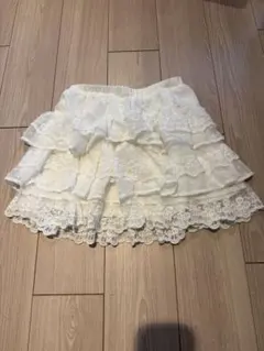 ホワイト レース フリルスカート 森ガール フェアリーグランジ ロリィタ系