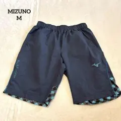 ミズノ　ショートパンツ　テニス　ブロックチェック　スポーティー　グレー水色Mのサムネイル