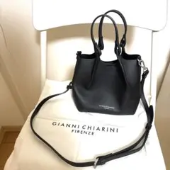 美品GIANNICHARINI 黒 レザー ショルダーバッグのサムネイル