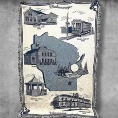 BNBN マップ ラグ ビンテージ古着 ウィスコンシン州 アメリカ 地図 歴史