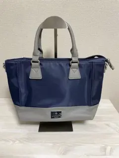 ランバンスポール ラウンドバッグ カートバッグ ブルー×グレー