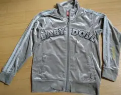 BABYDOLL シルバーベロア調クラウンロゴジップアップ
