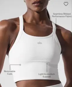 alo Seamless リブ フェイバリット ブラタンクホワイト S - メルカリ