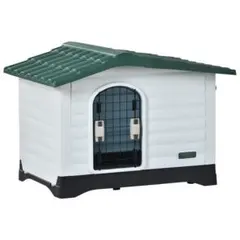 犬小屋 ドア付き プラスチック製 室内外兼用 ペットハウス Lのサムネイル