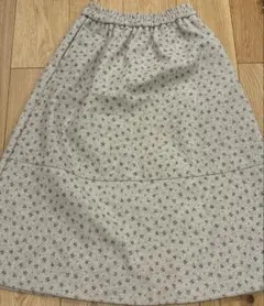 スカート　Aライン　スウェード　花柄