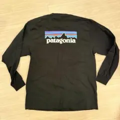 patagonia 黒 長袖カットソー バックプリント