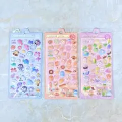 【新品未使用】3Dシール 3枚セット ぷくぷくシール 立体シール かわいい