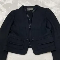 極美品✨BODY DRESSING Delaxe 黒　ノーカラージャケット　純毛