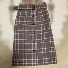 AG by aquagirl⭐︎ブラウン系チェック タイトスカート ベルト付き