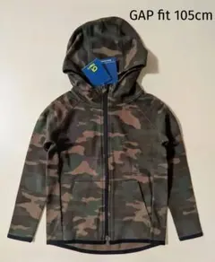 新品 GAP fit フード付きパーカー 105cm スポーツタイプ カモフラ茶