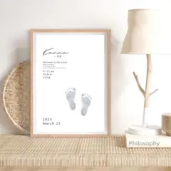 【２枚セット】 命名書 手形 足形 誕生日 一歳 ハーフバースデー .541