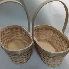 木製楕円形バスケット 2個セット