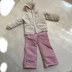 スキーウェア　ホワイトフード付きジャケット　120cm