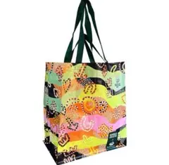 オーストラリア　アボリジニー　エコバッグ　海外ショッピングバッグ　アート　ハート
