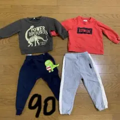 90cm トレーナー　裏起毛ズボン　セット