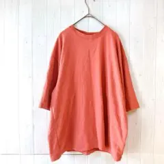 TOPVALU　半袖厚手Ｔシャツ　レッド系　XL　大きいサイズ　オーバーサイズ