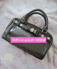 リボンショルダー付き‪✿ 眞白ありす しまむら 痛バッグ 痛バ 黒