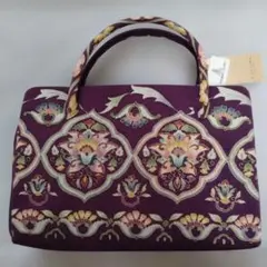 ほぼ新品】岡重 おかじま 和装バッグ 花柄 象モチーフ ネイビー