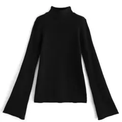 grl ハイネックフレアスリーブリブニットトップス[k9086d]