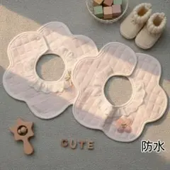 防水スタイベビースタイよだれかけ女の子360度まとめ売り可愛いピンクacセット