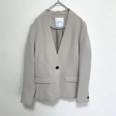 STUDIOUS ノーカラージャケット ベージュ 日本製 1ボタン仕様 上品のサムネイル