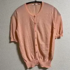【UNIQLO】 カーディガン 半袖　オレンジ色 Ｍ