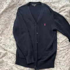PLAYBOY カーディガン ニット ネイビー