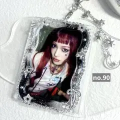 no.90 トレカケース　トレカキーホルダー　レジンデコ　y2k バレエコア