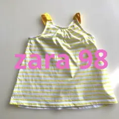 zara イエロー ボーダー ノースリーブ タンクトップ 98