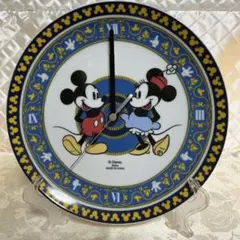 Disney ミッキー ミニー 絵皿掛時計　掛け時計　立てかけ付き