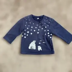 クマのイラスト付き長袖トレーナー 85