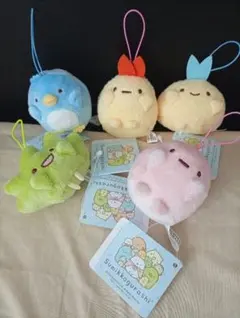 新品タグ付　すみっコぐらし ばんざいゴムひも付きマスコット Part2のサムネイル